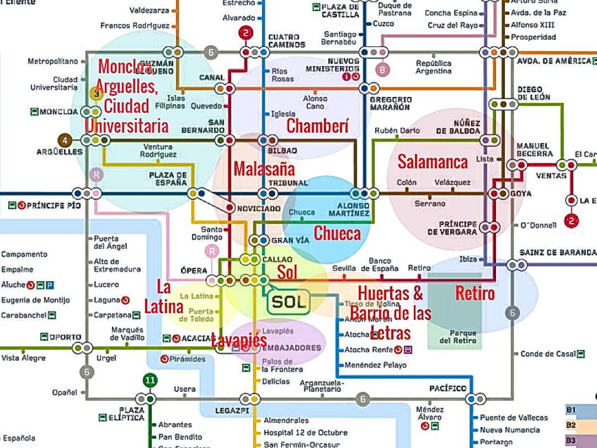 mapę La latina, Madryt