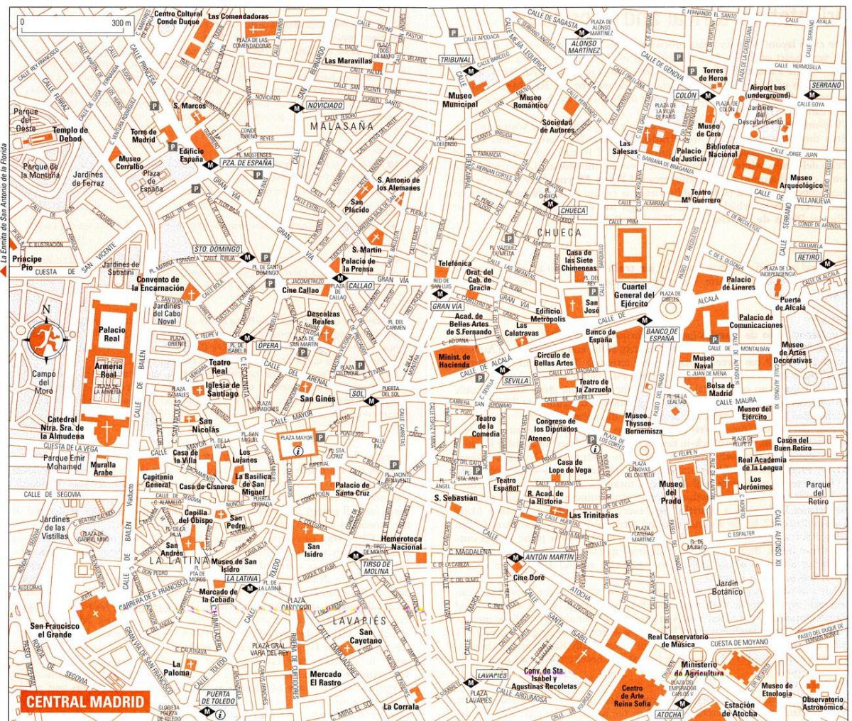 mapa turystyczna centrum Madrytu