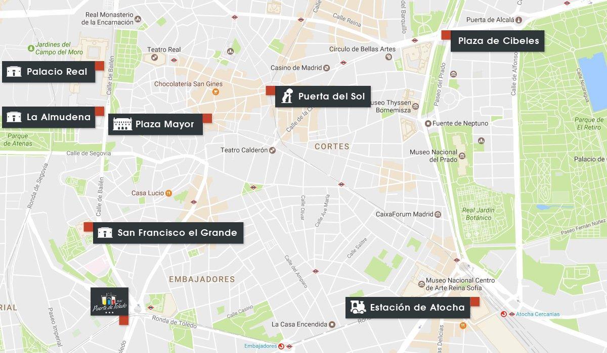 mapa Madryt Atocha