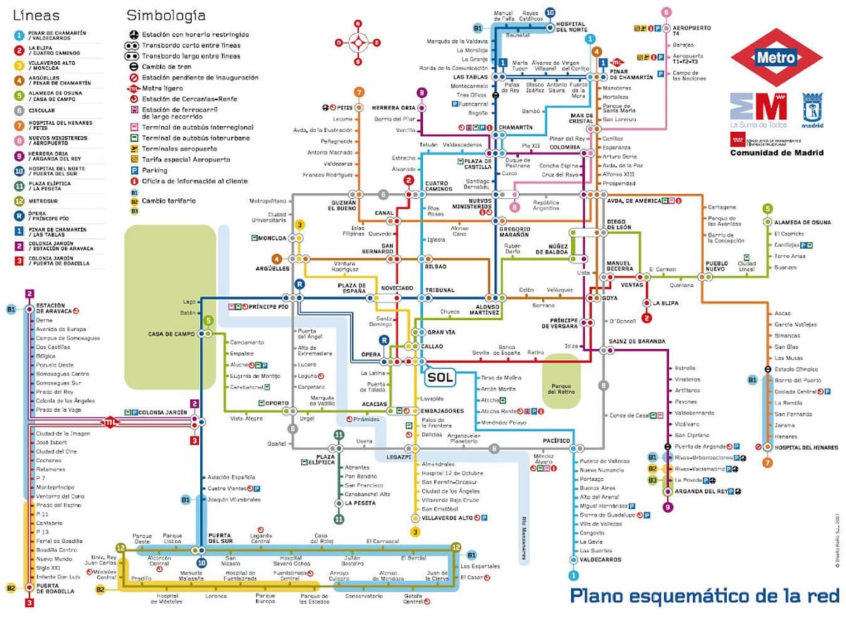 Madryt mapa metra