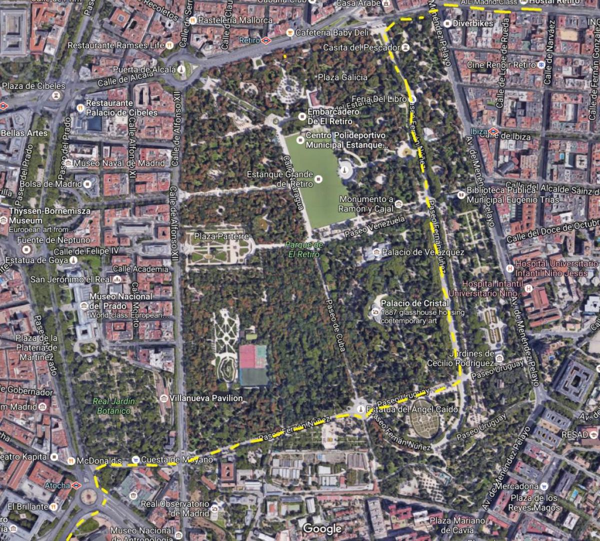 park Retiro, Madryt mapie
