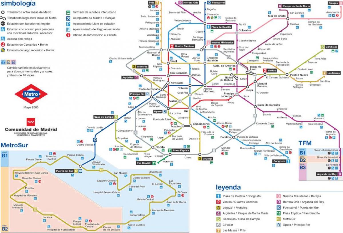 Madryt metra mapa