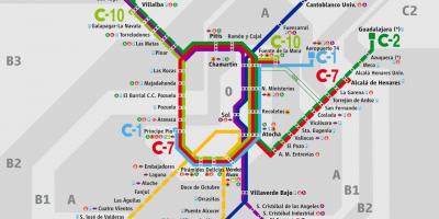 Stacja kolejowa na mapie Madryt Atocha 