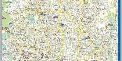 Mapa ulic Madrytu do centrum miasta 
