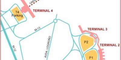 Terminal lotniska w madrycie mapie