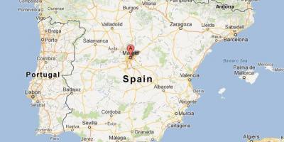 Mapa Hiszpanii pokazuje Madryt