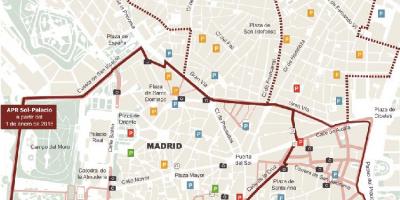 Mapa Madrytu, parking