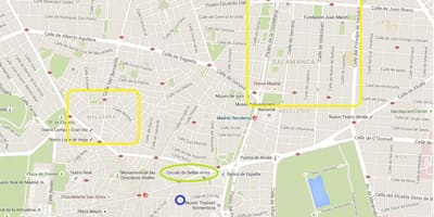 Mapa malasaña w Madrycie