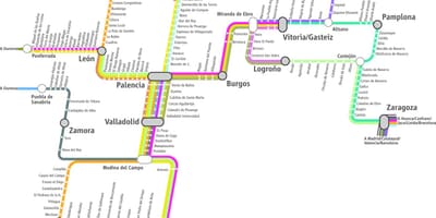 Mapa Renfe pociągi mapie Madrytu