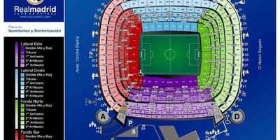 Stadion Santiago Bernabeu na mapie